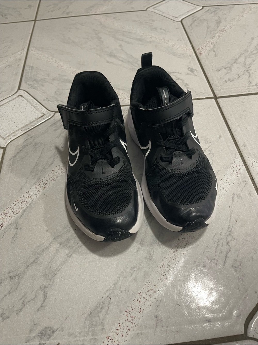 Nike Kids Black and White Velcro Athletic Sneakers